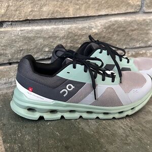 On Running Gray and Mint Cloudrunner